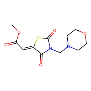 (Z)-methyl 2-(3-(morpholinomethyl)-2,4-dioxothiazolidin-5-ylidene)acetate structure