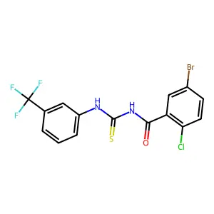 5-bromo-2-chloro-N-[[3-(trifluoromethyl)phenyl]carbamothioyl]benzamide structure