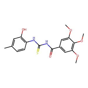 N-[(2-hydroxy-4-methylphenyl)carbamothioyl]-3,4,5-trimethoxybenzamide structure