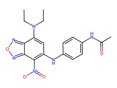 N-(4-{[7-(diethylamino)-4-nitro-2,1,3-benzoxadiazol-5-yl]amino}phenyl)acetamide structure