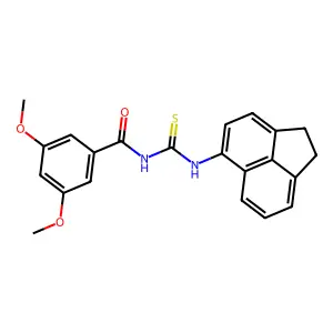N-(1,2-dihydroacenaphthylen-5-ylcarbamothioyl)-3,5-dimethoxybenzamide structure