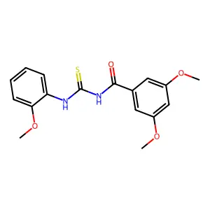 3,5-dimethoxy-N-[(2-methoxyphenyl)carbamothioyl]benzamide structure