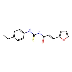 (E)-N-[(4-ethylphenyl)carbamothioyl]-3-(furan-2-yl)prop-2-enamide structure