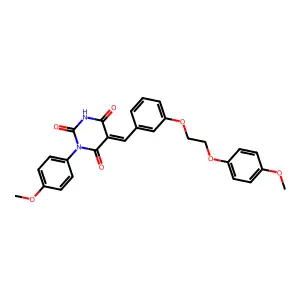 (5Z)-5-[[3-[2-(4-methoxyphenoxy)ethoxy]phenyl]methylidene]-1-(4-methoxyphenyl)-1,3-diazinane-2,4,6-trione structure
