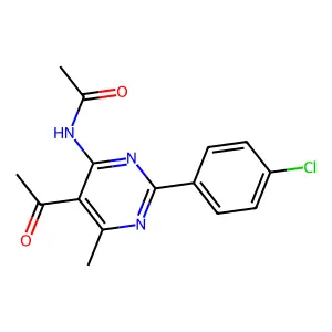 N-(5-Acetyl-2-(4-chlorophenyl)-6-methylpyrimidin-4-yl)acetamide structure
