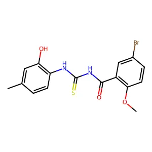 5-bromo-N-[(2-hydroxy-4-methylphenyl)carbamothioyl]-2-methoxybenzamide structure