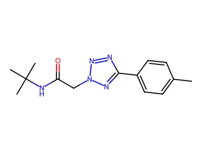 N-tert-butyl-2-[5-(4-methylphenyl)tetrazol-2-yl]acetamide structure
