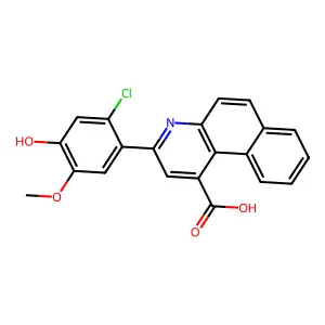 3-(2-Chloro-4-hydroxy-5-methoxyphenyl)benzo[f]quinoline-1-carboxylic acid structure