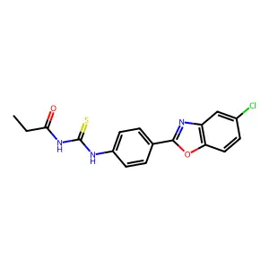 N-[[4-(5-chloro-1,3-benzoxazol-2-yl)phenyl]carbamothioyl]propanamide structure