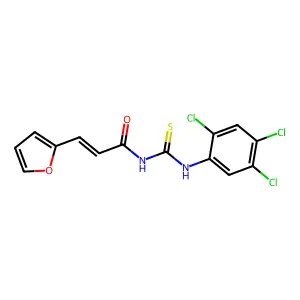 (E)-3-(furan-2-yl)-N-[(2,4,5-trichlorophenyl)carbamothioyl]prop-2-enamide structure