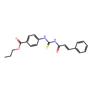 propyl 4-({[(2E)-3-phenylprop-2-enoyl]carbamothioyl}amino)benzoate structure