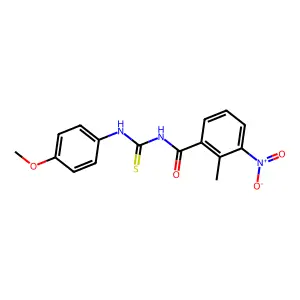 N-[(4-methoxyphenyl)carbamothioyl]-2-methyl-3-nitrobenzamide structure