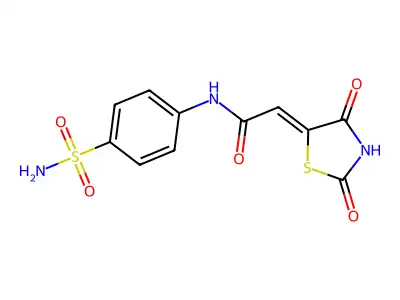 (2Z)-2-(2,4-dioxo-1,3-thiazolidin-5-ylidene)-N-(4-sulfamoylphenyl)acetamide structure