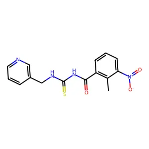 2-methyl-3-nitro-N-(pyridin-3-ylmethylcarbamothioyl)benzamide structure