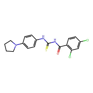 2,4-dichloro-N-[(4-pyrrolidin-1-ylphenyl)carbamothioyl]benzamide structure