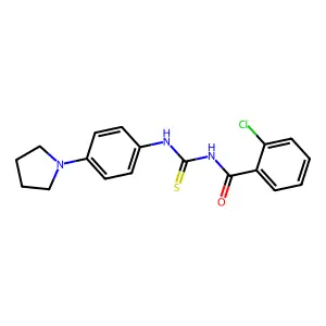 2-chloro-N-[(4-pyrrolidin-1-ylphenyl)carbamothioyl]benzamide structure