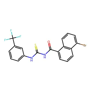 5-bromo-N-[[3-(trifluoromethyl)phenyl]carbamothioyl]naphthalene-1-carboxamide structure