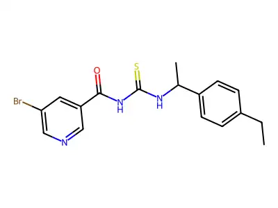 5-bromo-N-[1-(4-ethylphenyl)ethylcarbamothioyl]pyridine-3-carboxamide structure