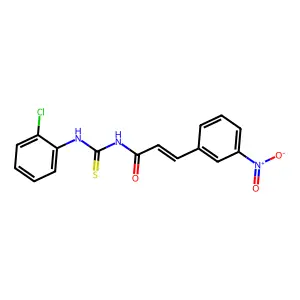 (E)-N-[(2-chlorophenyl)carbamothioyl]-3-(3-nitrophenyl)prop-2-enamide structure