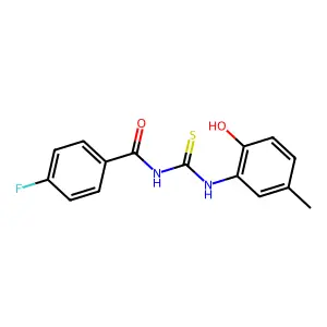 4-fluoro-N-[(2-hydroxy-5-methylphenyl)carbamothioyl]benzamide structure