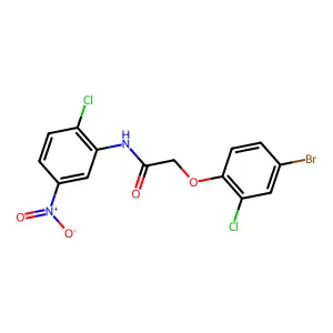 2-(4-bromo-2-chlorophenoxy)-N-(2-chloro-5-nitrophenyl)acetamide structure