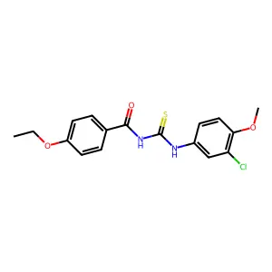 N-[(3-chloro-4-methoxyphenyl)carbamothioyl]-4-ethoxybenzamide structure