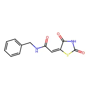 2-(2,4-dioxo(1,3-thiazolidin-5-ylidene))-N-benzylacetamide structure