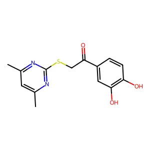 1-(3,4-Dihydroxyphenyl)-2-[(4,6-dimethyl-2-pyrimidinyl)thio]ethanone structure