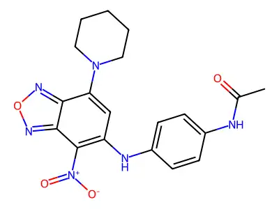 N-[4-[(4-nitro-7-piperidin-1-yl-2,1,3-benzoxadiazol-5-yl)amino]phenyl]acetamide structure