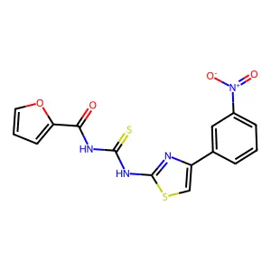 N-[[4-(3-nitrophenyl)-1,3-thiazol-2-yl]carbamothioyl]furan-2-carboxamide structure