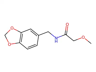 N-(1,3-benzodioxol-5-ylmethyl)-2-methoxyacetamide structure