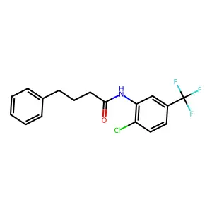 N-[2-chloro-5-(trifluoromethyl)phenyl]-4-phenylbutanamide structure