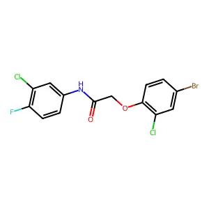 2-(4-bromo-2-chlorophenoxy)-N-(3-chloro-4-fluorophenyl)acetamide structure