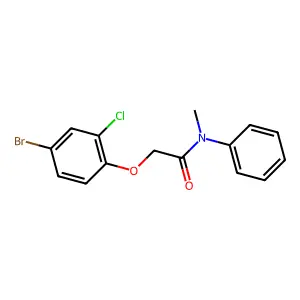 2-(4-bromo-2-chlorophenoxy)-N-methyl-N-phenylacetamide structure