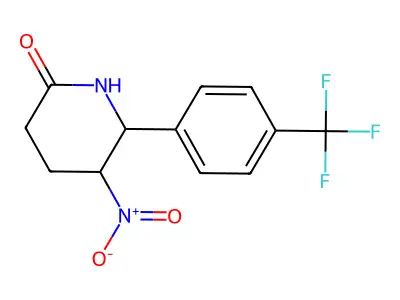 5-Nitro-6-[4-(trifluoromethyl)phenyl]piperidin-2-one structure