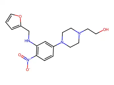2-[4-[3-(Furan-2-ylmethylamino)-4-nitrophenyl]piperazin-1-yl]ethanol structure