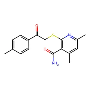 4,6-Dimethyl-2-(2-oxo-2-p-tolyl-ethylsulfanyl)-nicotinamide structure