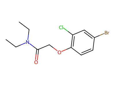 2-(4-bromo-2-chlorophenoxy)-N,N-diethylacetamide structure