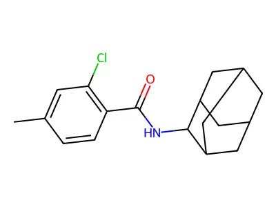 N-(2-adamantyl)-2-chloro-4-methylbenzamide structure