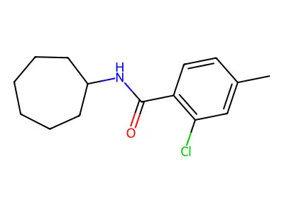 2-chloro-N-cycloheptyl-4-methylbenzamide structure