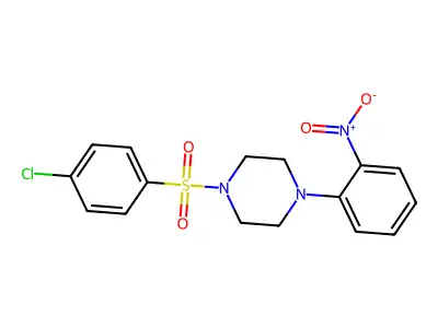 1-(4-Chlorophenyl)sulfonyl-4-(2-nitrophenyl)piperazine structure