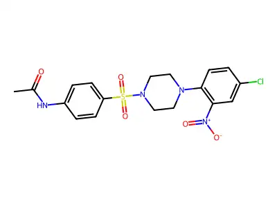 N-[4-[4-(4-chloro-2-nitrophenyl)piperazin-1-yl]sulfonylphenyl]acetamide structure