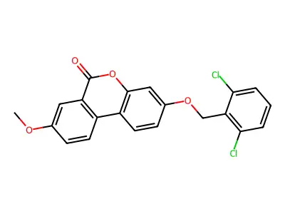3-[(2,6-dichlorobenzyl)oxy]-8-methoxy-6H-benzo[c]chromen-6-one structure