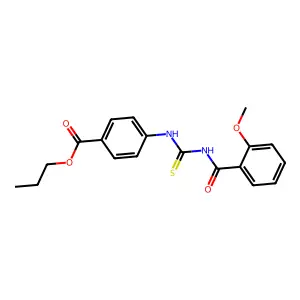 Propyl 4-({[(2-methoxyphenyl)carbonyl]carbamothioyl}amino)benzoate structure