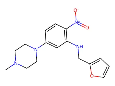 N-(furan-2-ylmethyl)-5-(4-methylpiperazin-1-yl)-2-nitroaniline structure