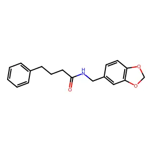 N-(1,3-benzodioxol-5-ylmethyl)-4-phenylbutanamide structure