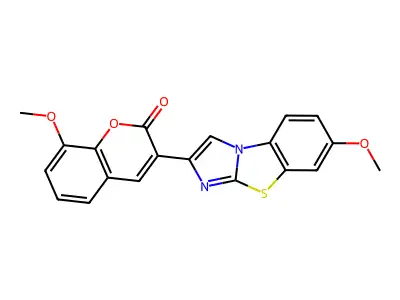 8-Methoxy-3-(6-methoxyimidazo[2,1-b][1,3]benzothiazol-2-yl)chromen-2-one structure