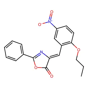 (4Z)-4-[(5-nitro-2-propoxyphenyl)methylidene]-2-phenyl-1,3-oxazol-5-one structure