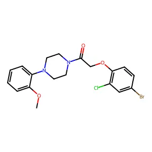 2-(4-Bromo-2-chlorophenoxy)-1-[4-(2-methoxyphenyl)piperazin-1-yl]ethanone structure