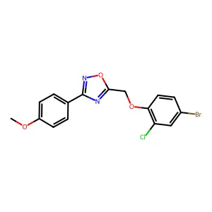 5-[(4-Bromo-2-chlorophenoxy)methyl]-3-(4-methoxyphenyl)-1,2,4-oxadiazole structure
